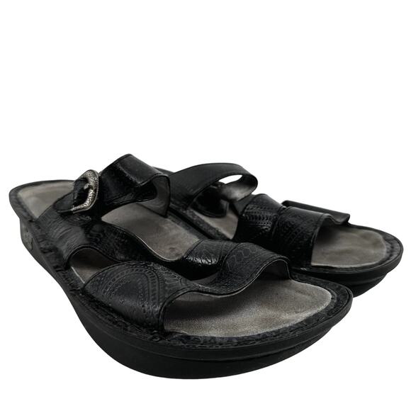 Alegria Colette Wild West Night Sandals Leather Arch Support Slip On Black 9 - Picture 2 of 8